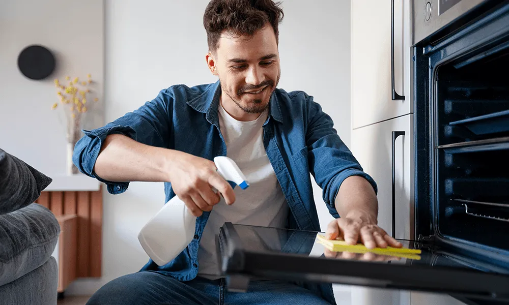 How do you clean an oven quickly