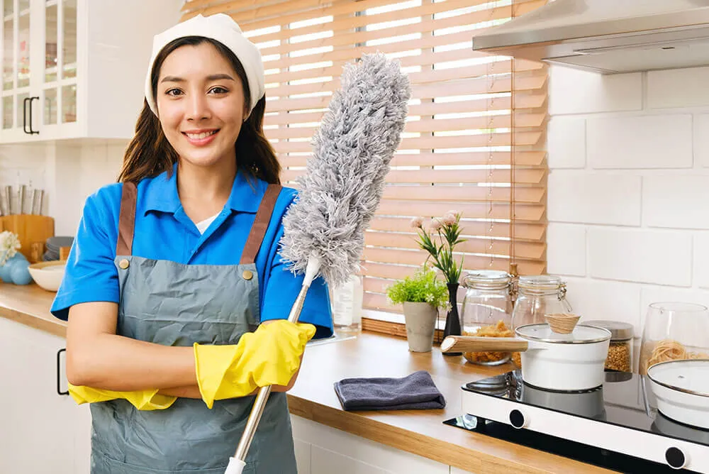 cleaning lady on the kitchen