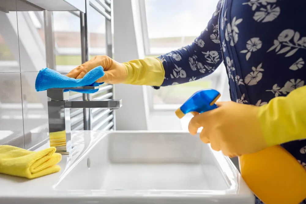 What mistakes should I avoid when cleaning my bathroom