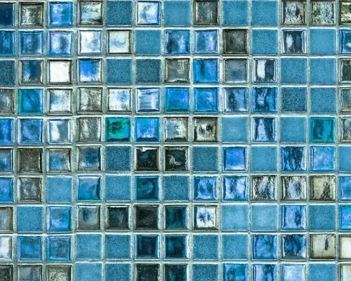 Glass tile floor