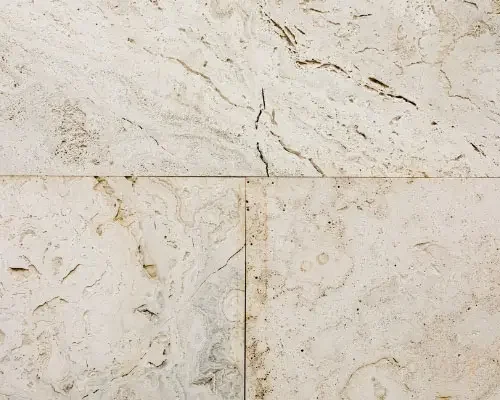Limestone tile floor