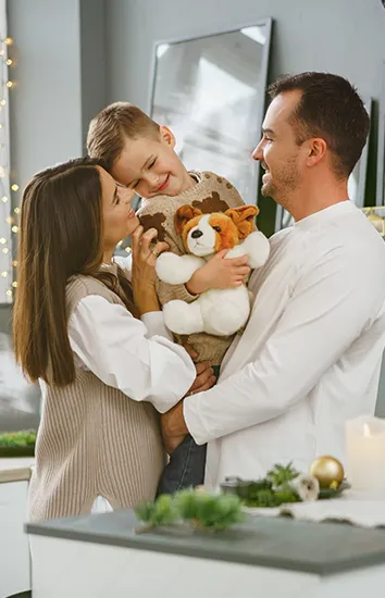 happy family at clean home in Beverly Hills