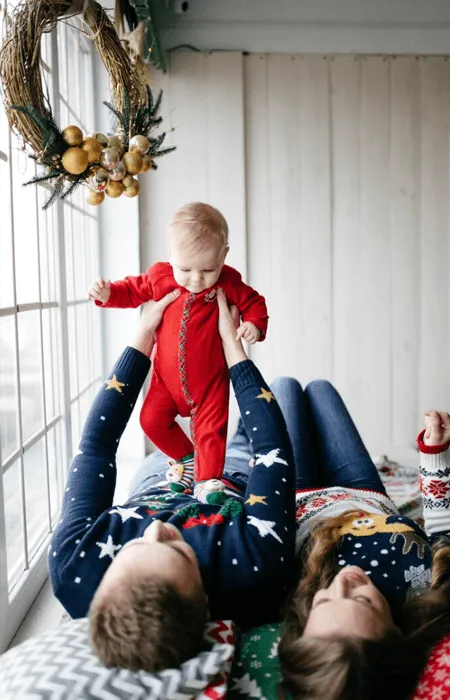 happy family in a clean holiday space