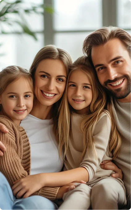 Family enjoying a clean home in Little River, SC