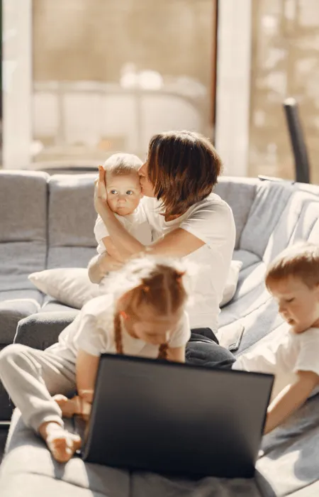 happy family clean space