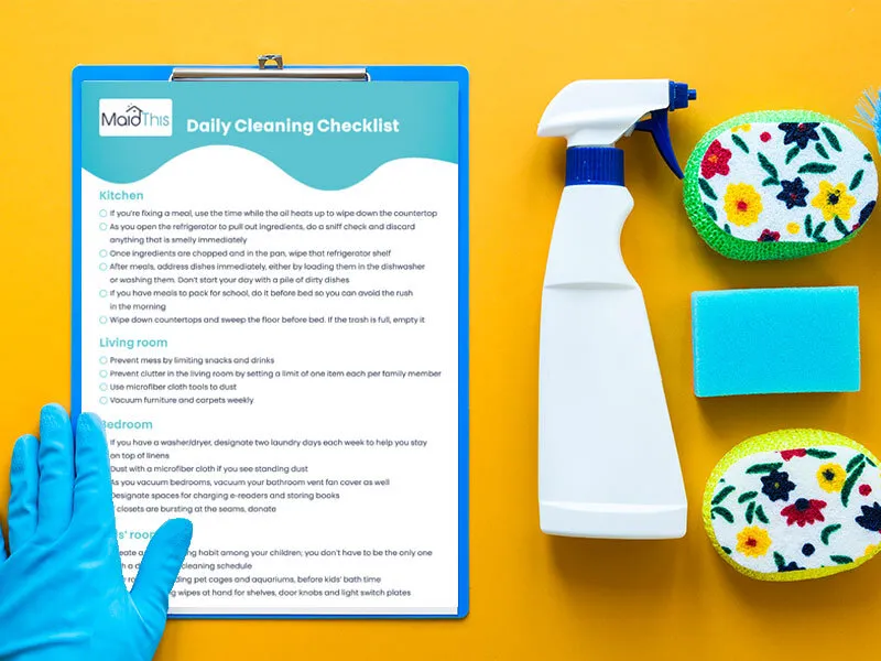 Daily Cleaning Checklist to Save You Precious Time