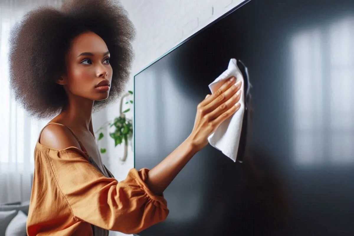 Cleaning a TV screen