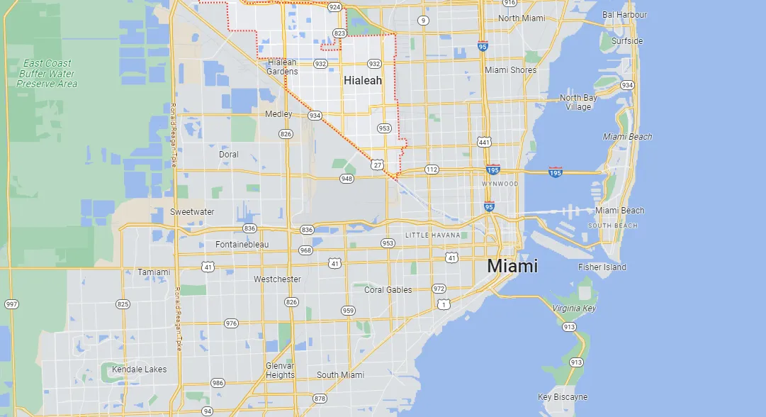 Miami cleaning service area map