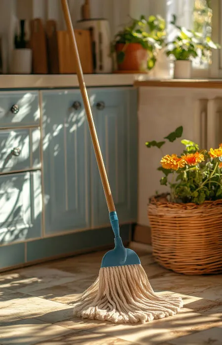 green kitchen cleaning