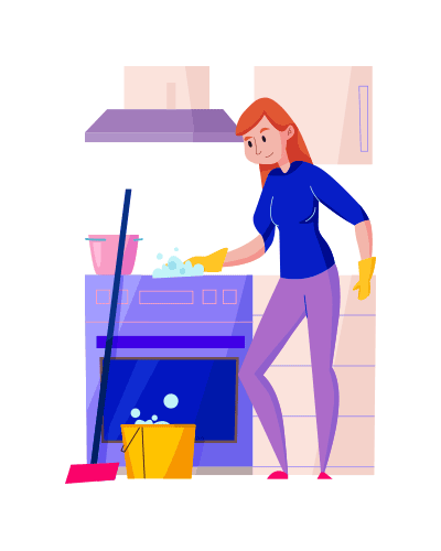 Cleaner Cleaning and Checking the Oven