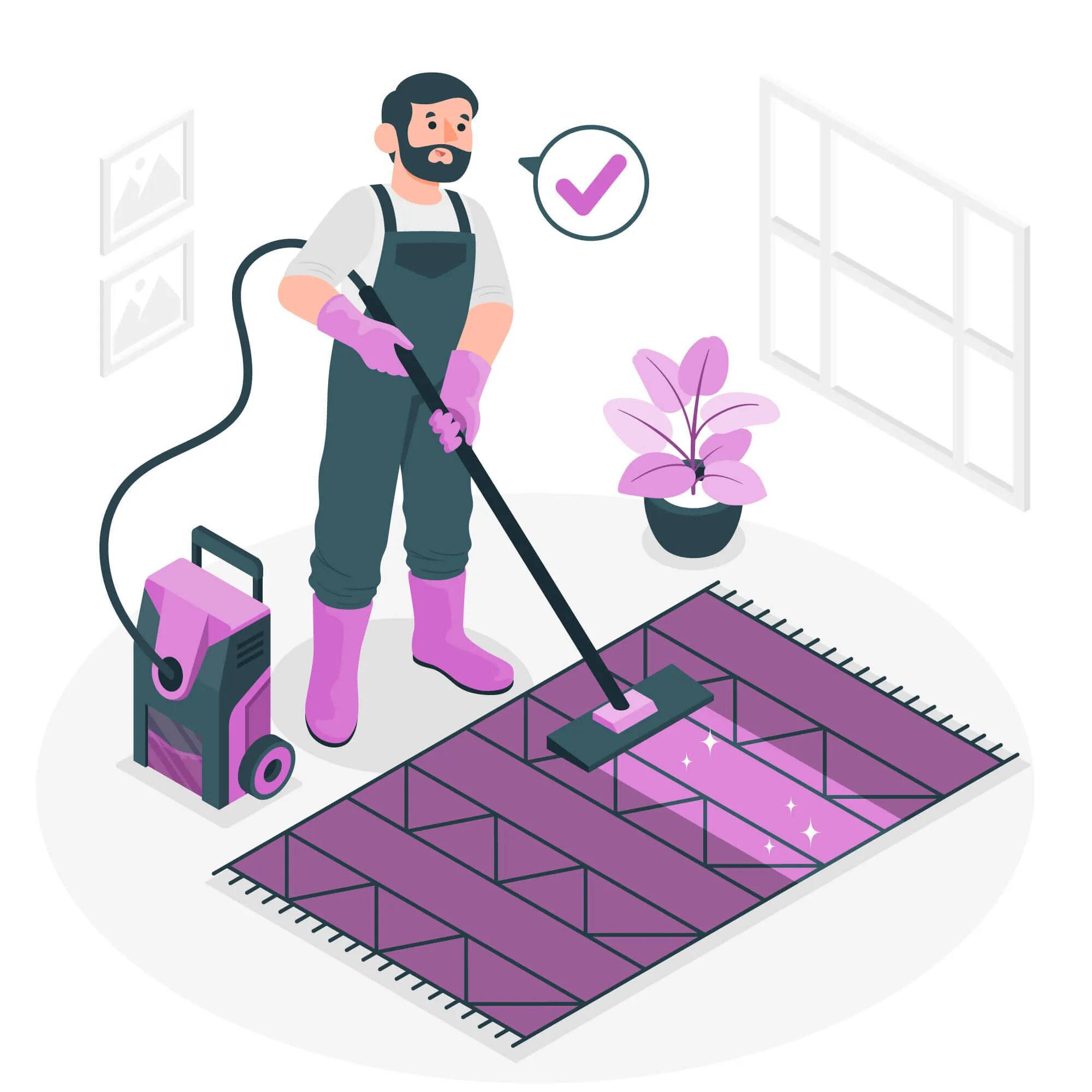 Monday cleaning - Vacuuming living room carpet