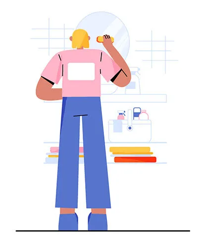 Cleaning bathroom