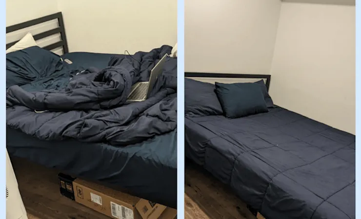 before after bedroom cleaning