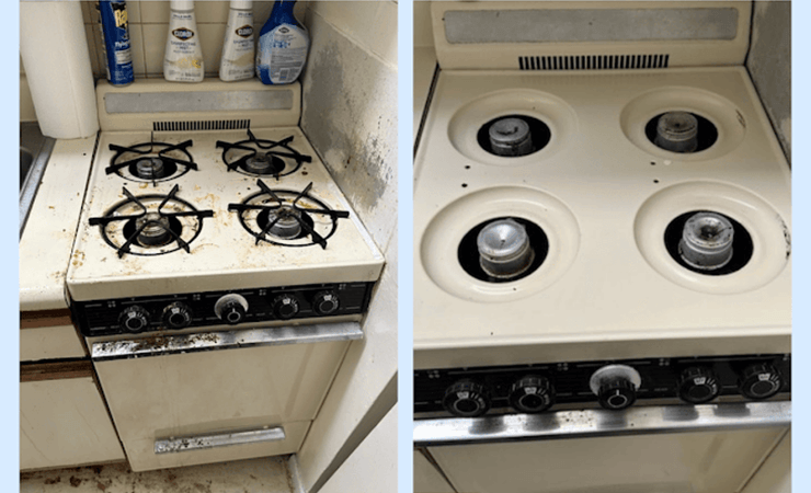 before after stove cleaning