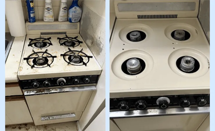 before after stove cleaning