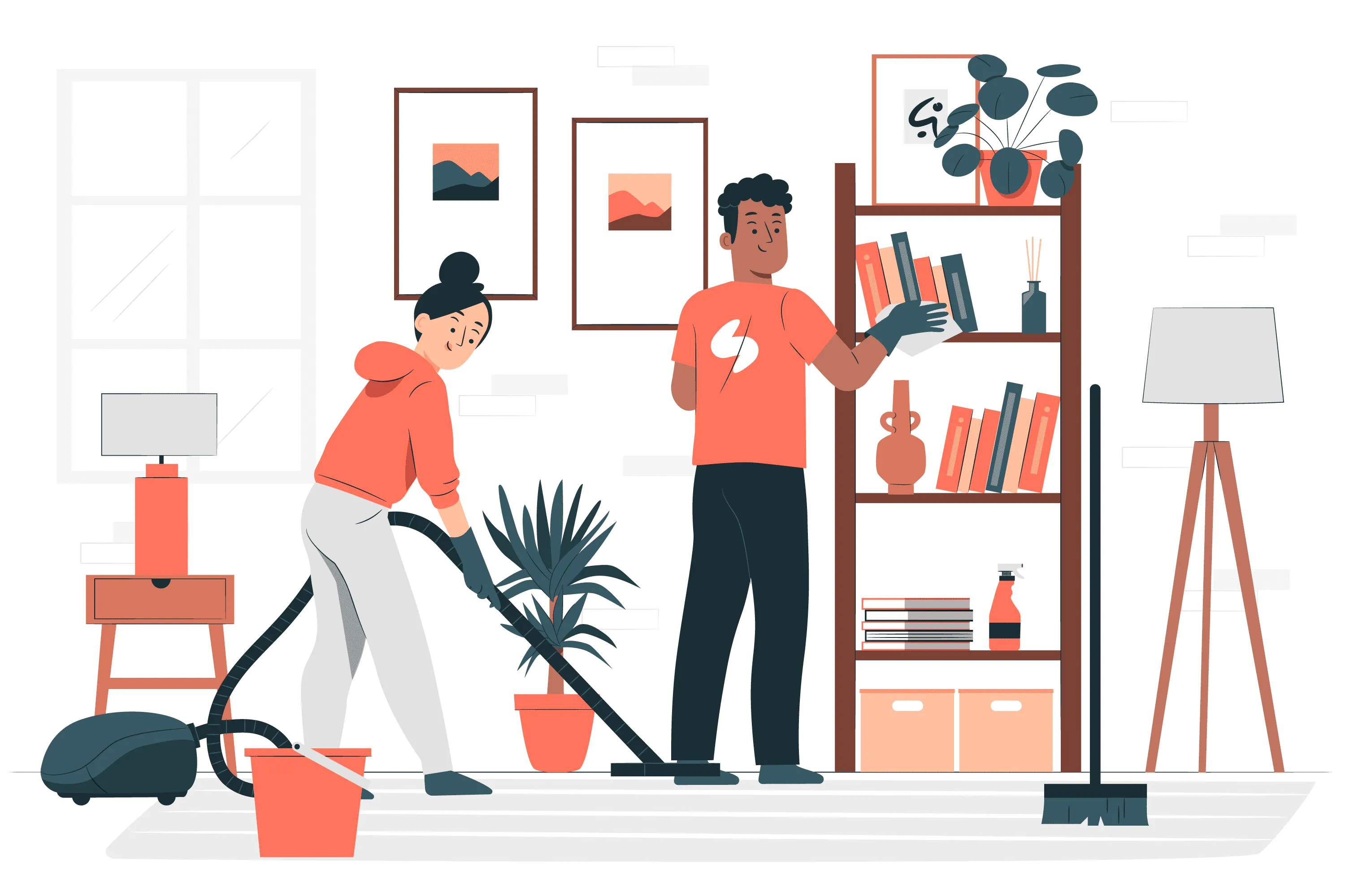 Cleaning the house